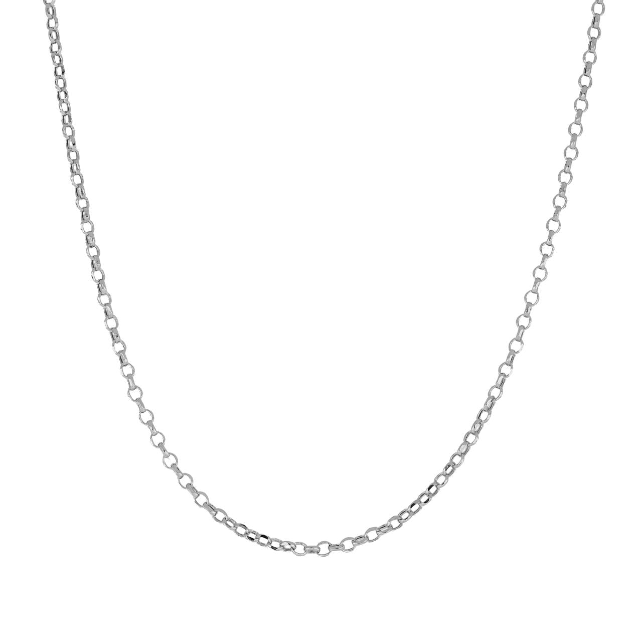 igold - Collana in oro bianco 375% 9 kt a maglia forzatina