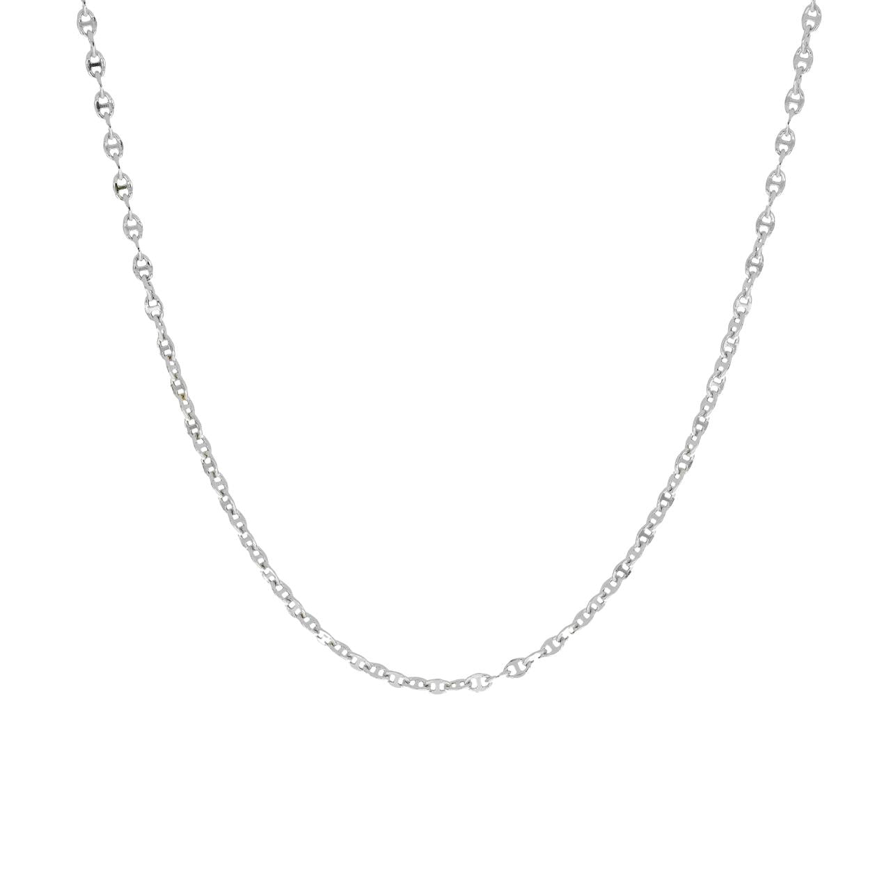 igold - Collana a catena in oro bianco 375% 9kt