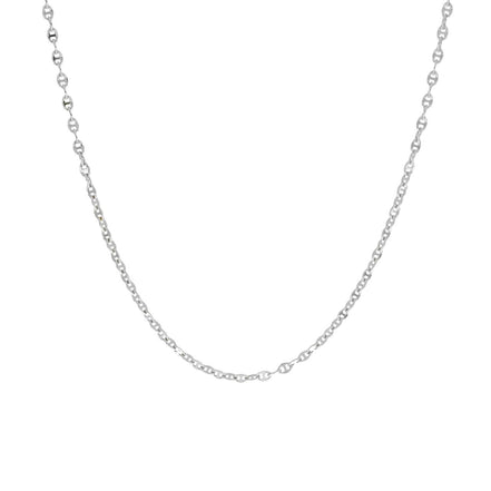 igold - Collana a catena in oro bianco 375% 9kt