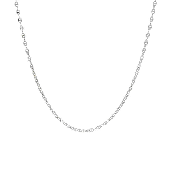 igold - Collana a catena in oro bianco 375% 9kt
