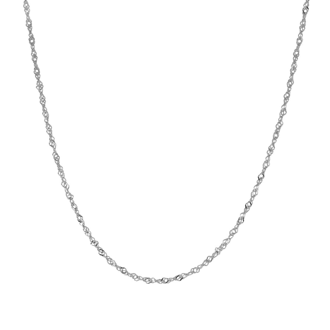 igold - Collana in oro bianco 375% 9 kt a maglia diamantata