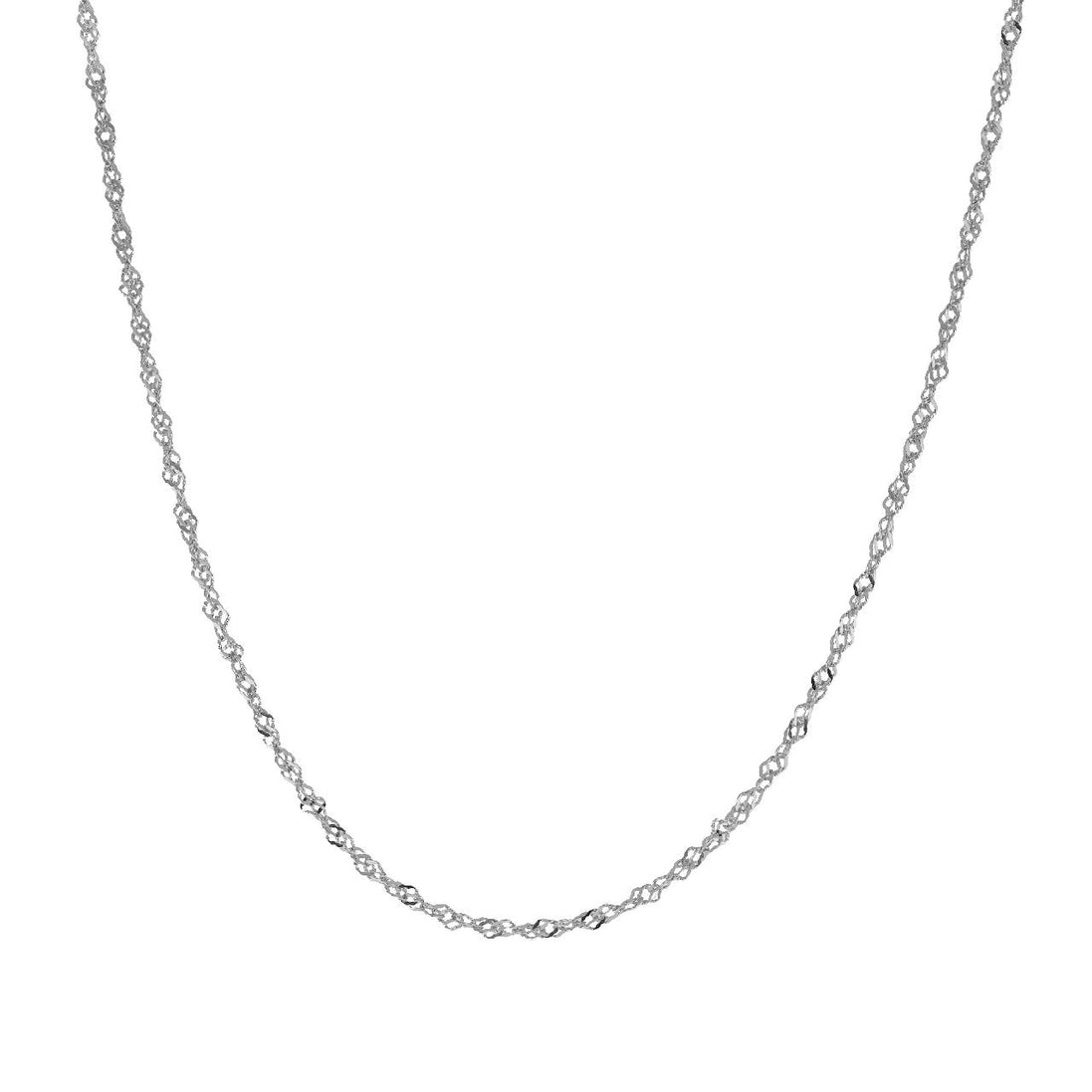 igold - Collana in oro bianco 375% 9 kt a maglia ritorta diamantata