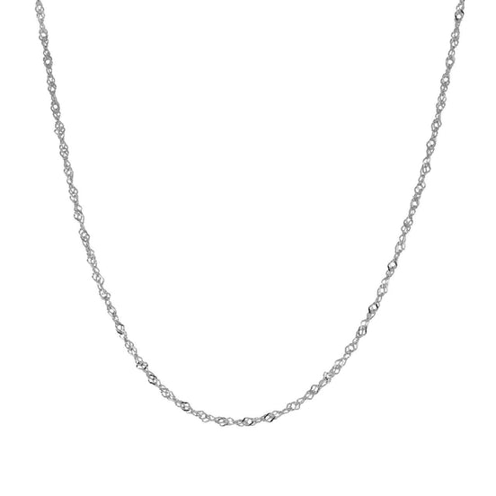 igold - Collana in oro bianco 375% 9 kt a maglia ritorta diamantata