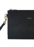 Gerba Pochette in pelle di vitello saffiano nero e loro in argento - Gb010
