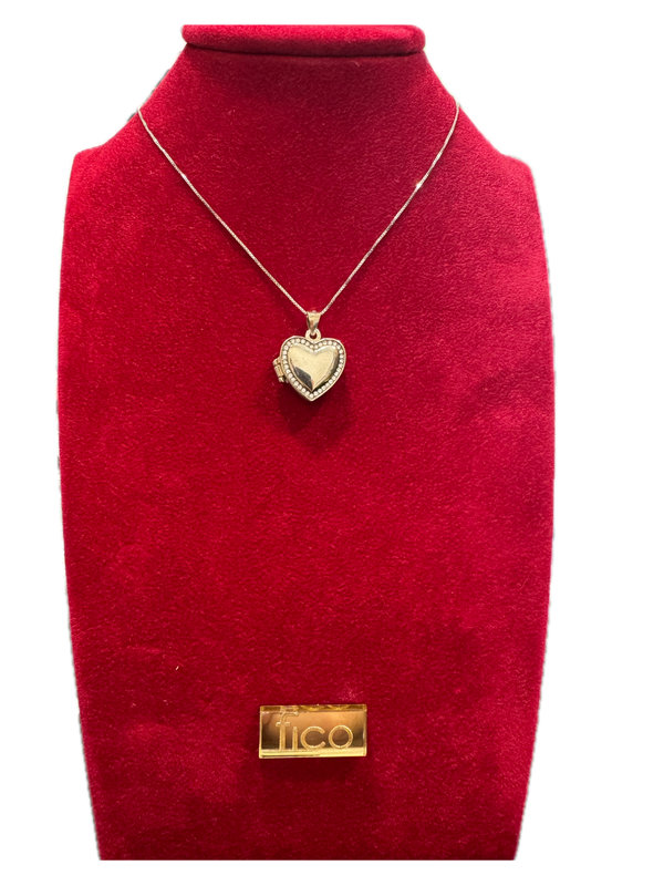 Fico Gioielli - Collana in Argento 925 con Cuore Apribile e Zirconi