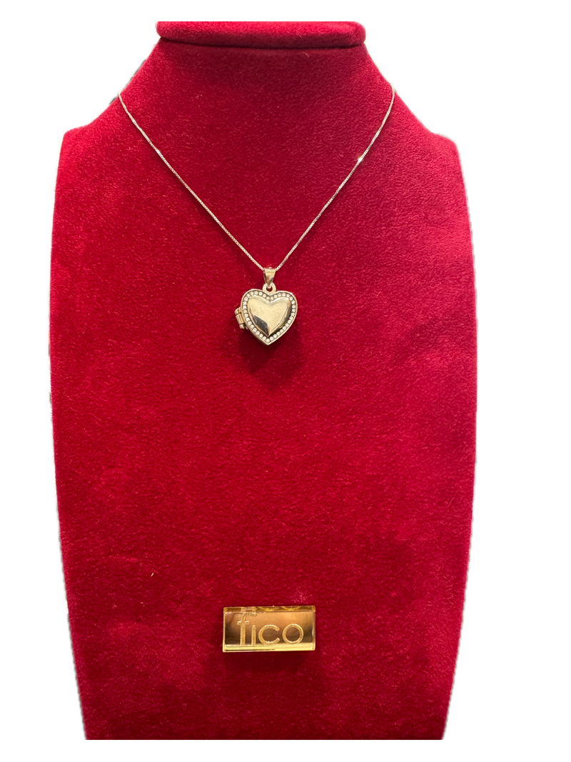 Fico Gioielli - Collana in Argento 925 con Cuore Apribile e Zirconi