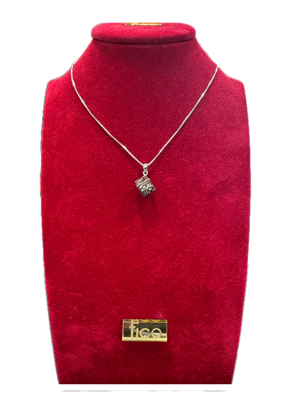 Fico Gioielli - Collana in Argento 925 con Pendente Cubo “LOVE