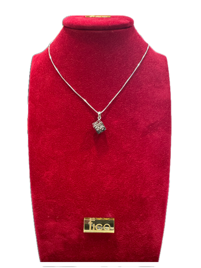 Fico Gioielli - Collana in Argento 925 con Pendente Cubo “LOVE