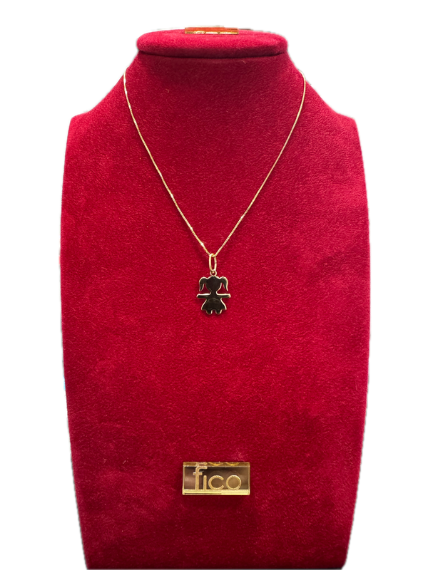 Fico Gioielli - Collana in Argento 925 con Pendente Bambina placcata in oro