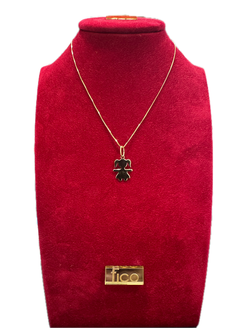 Fico Gioielli - Collana in Argento 925 con Pendente Bambina placcata in oro
