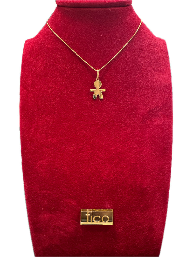 Fico Gioielli - Collana in Argento 925 con Pendente Bambino placcato Oro