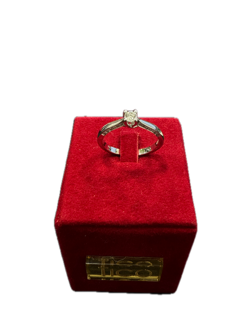 Fico Gioielli - Anello Solitario in Oro con Montatura Diamantata