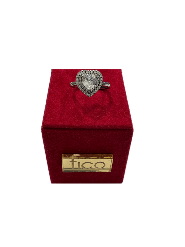 Fico Gioielli - Anello Regolabile in Argento 925 con Cuore Zirconato