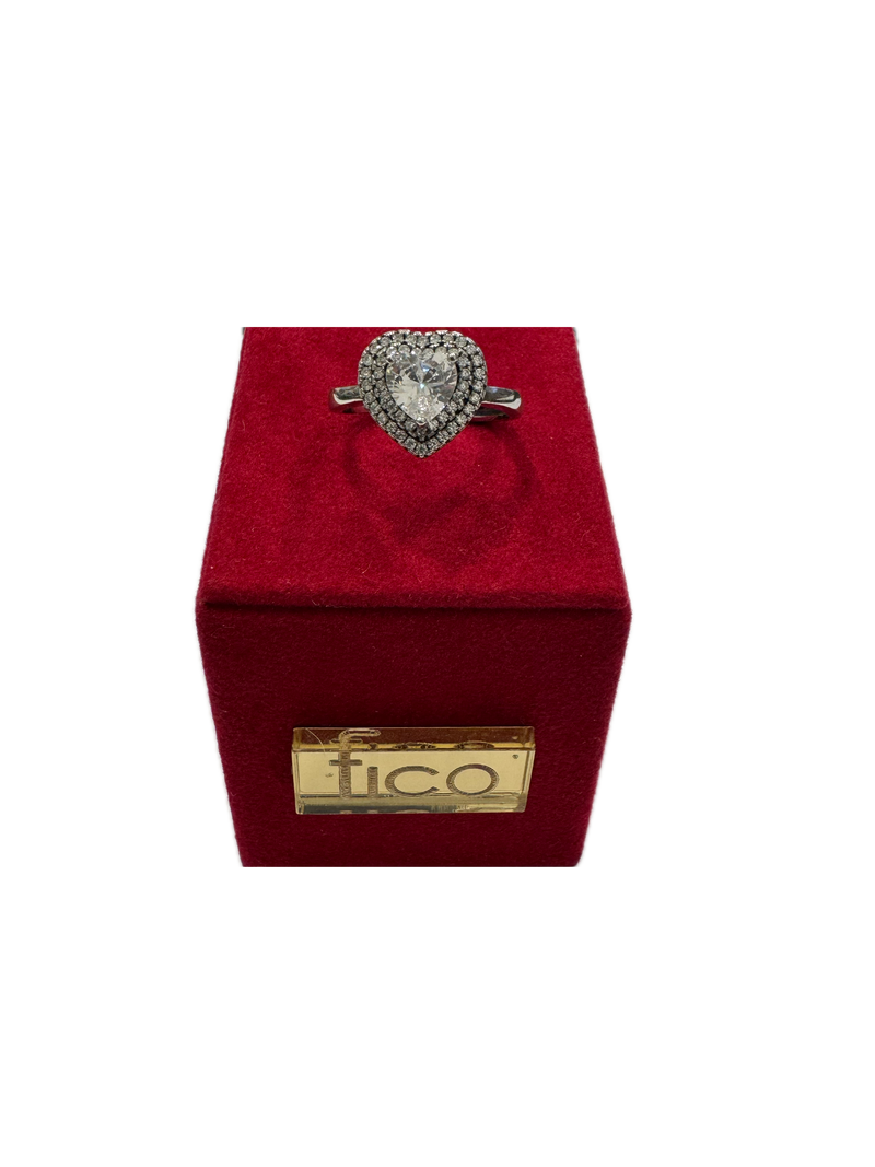 Fico Gioielli - Anello Regolabile in Argento 925 con Cuore Zirconato