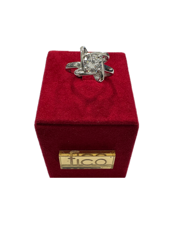Fico Gioielli - Anello Regolabile in Argento 925 con Zircone Centrale