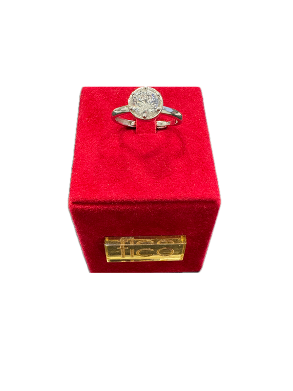 Fico Gioielli - Anello Regolabile in Argento 925 con Zircone Centrale