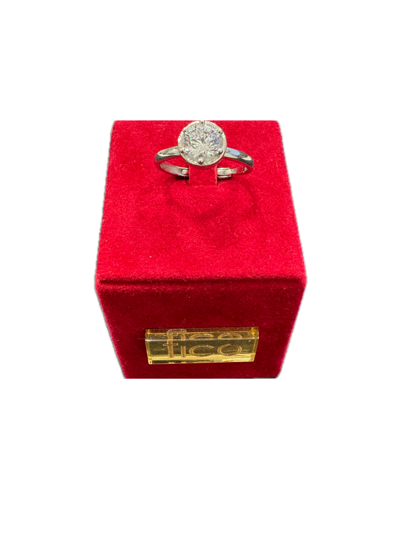 Fico Gioielli - Anello Regolabile in Argento 925 con Zircone Centrale