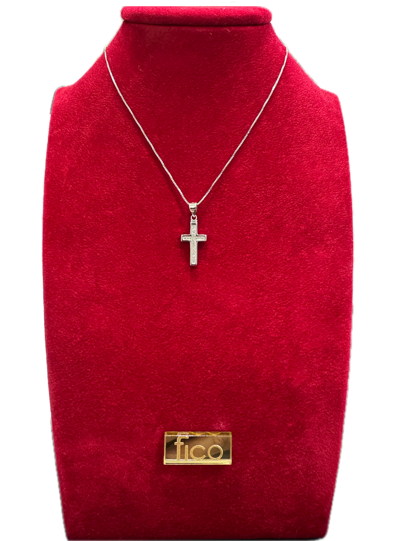 Fico Gioielli - Collana con Croce in Argento 925 e Zirconi