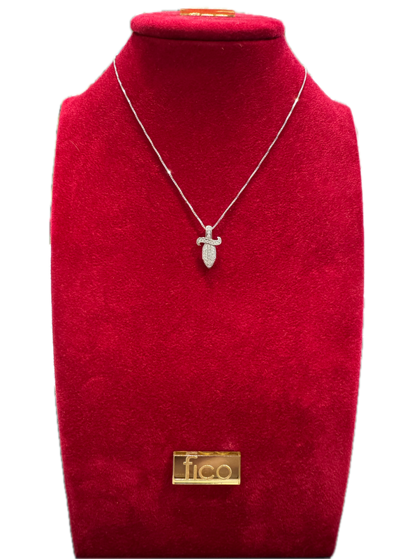 Fico Gioielli - Collana in Argento 925 con Pugnale e Zirconi