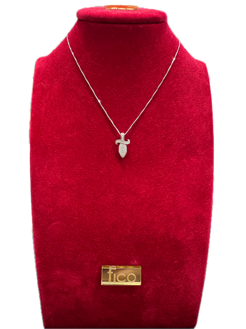 Fico Gioielli - Collana in Argento 925 con Pugnale e Zirconi