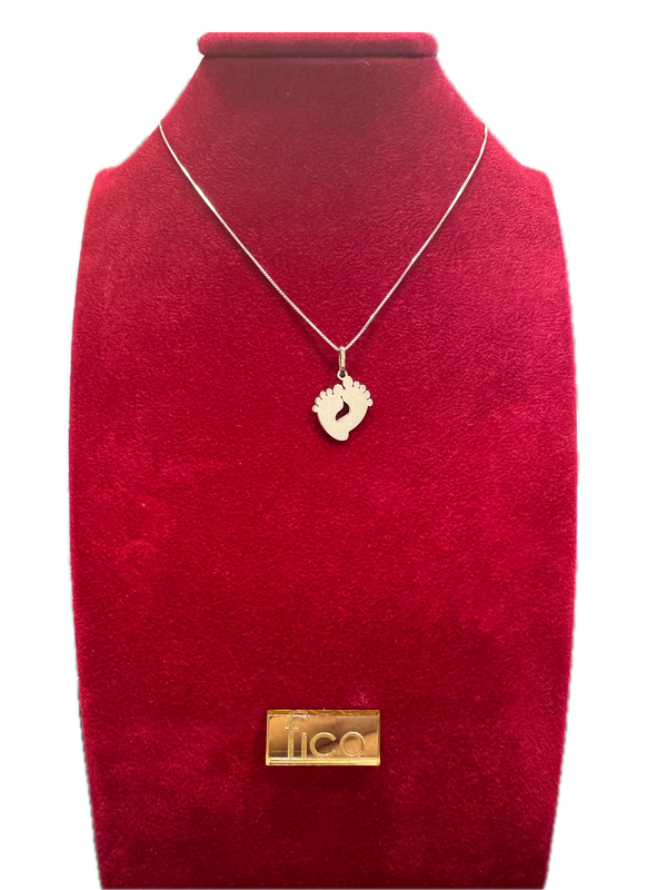 Fico Gioielli - Collana in Argento 925 con Pendente Piedini Bimbi