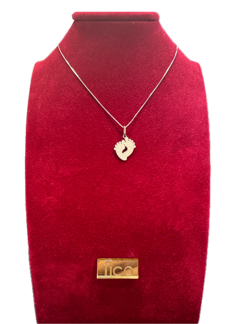 Fico Gioielli - Collana in Argento 925 con Pendente Piedini Bimbi