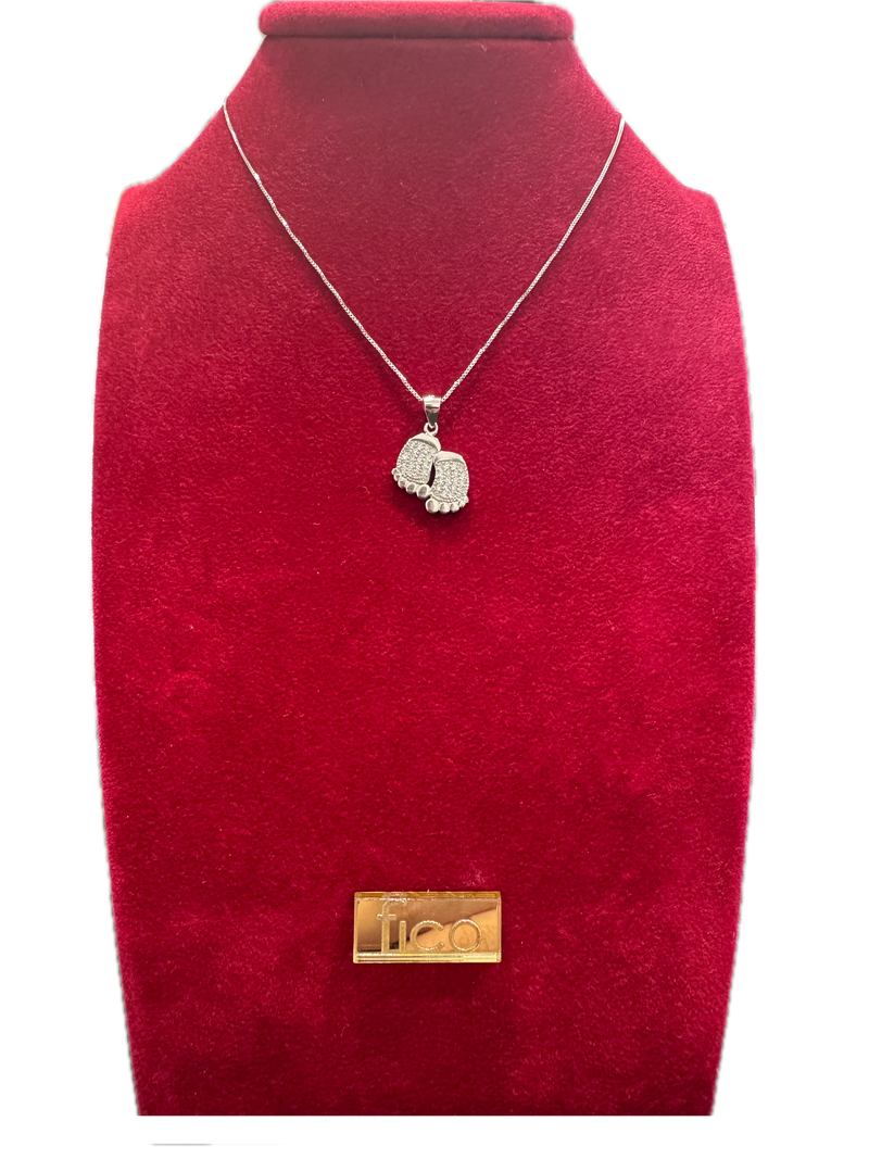 Fico Gioielli - Collana in Argento 925 con Pendente Piedini Bimbi