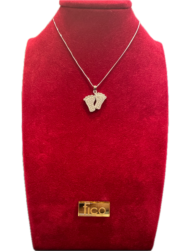 Fico Gioielli - Collana in Argento 925 con Pendente Piedini Bimbi