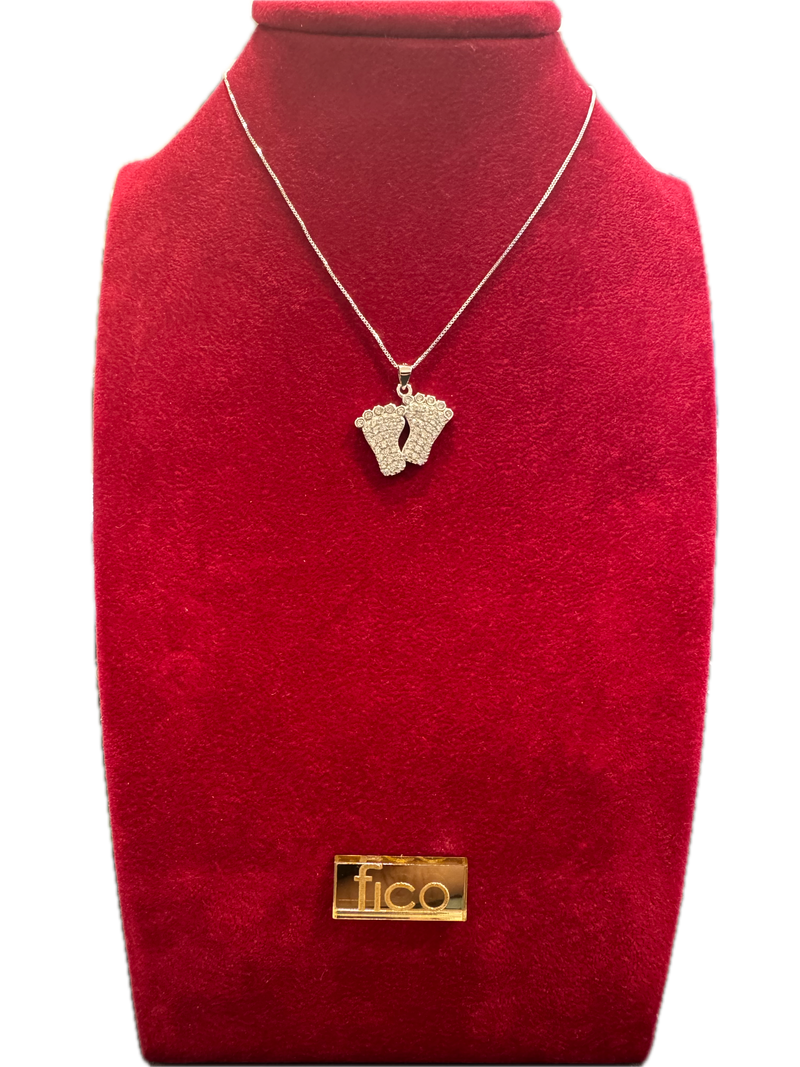 Fico Gioielli - Collana in Argento 925 con Pendente Piedini Bimbi