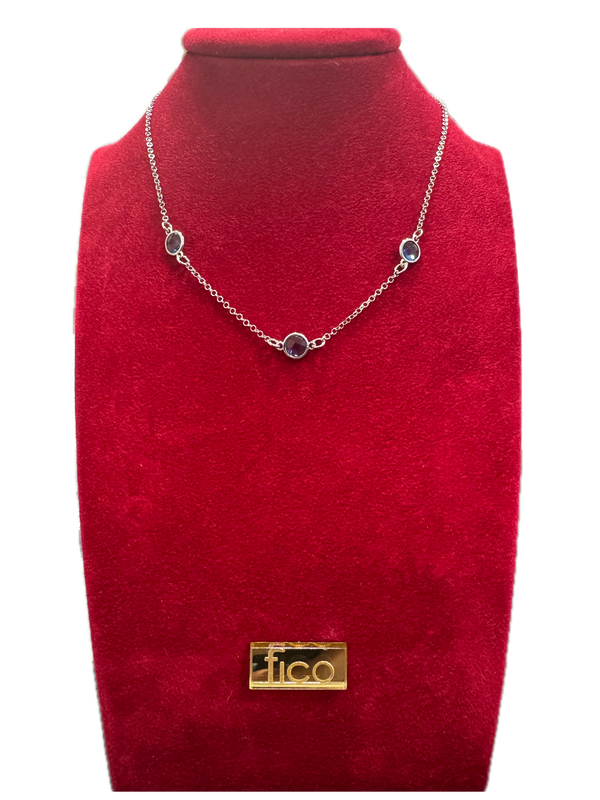 Fico Gioielli - Collana in Argento 925 con Pietre blu