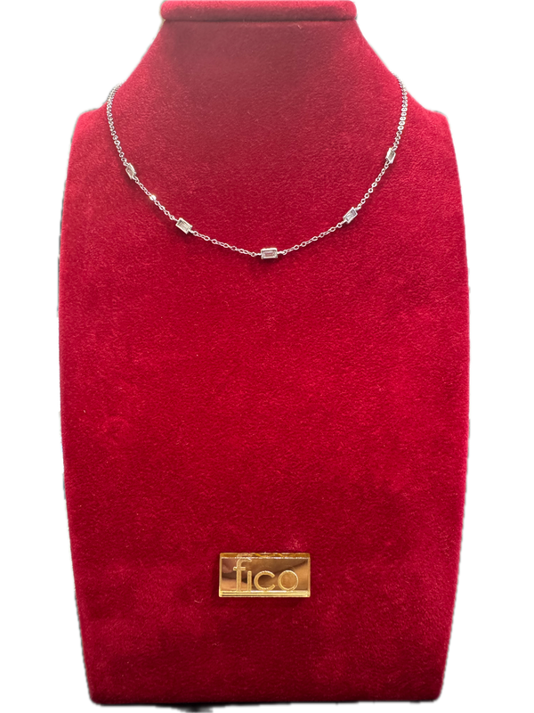 Fico Gioielli - Collana in Argento 925 con Zirconi Rettangolari