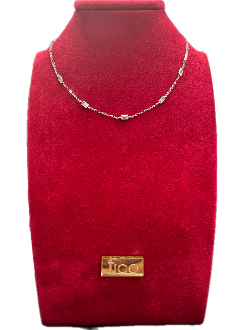 Fico Gioielli - Collana in Argento 925 con Zirconi Rettangolari