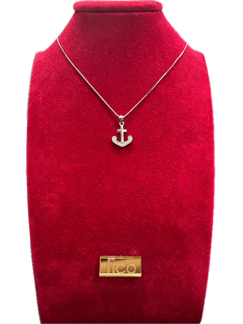 Fico Gioielli - Collana in Argento 925 con Ancora e Zirconi