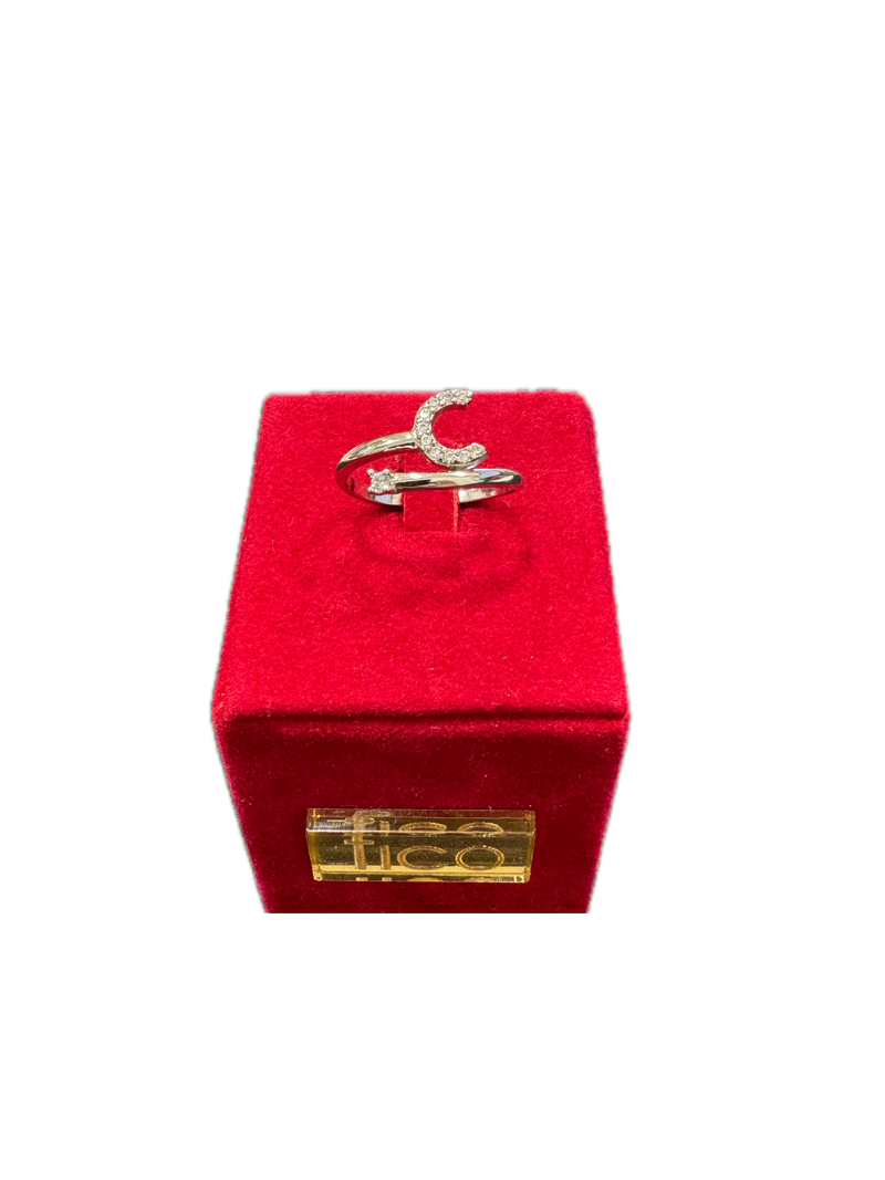 Fico Gioielli - Anello Regolabile in Argento 925 con Lettera "C"