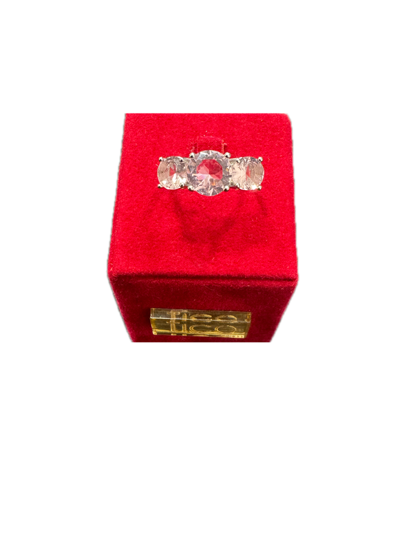 Fico Gioielli - Anello Regolabile in Argento 925 con 3 Pietre Rosa