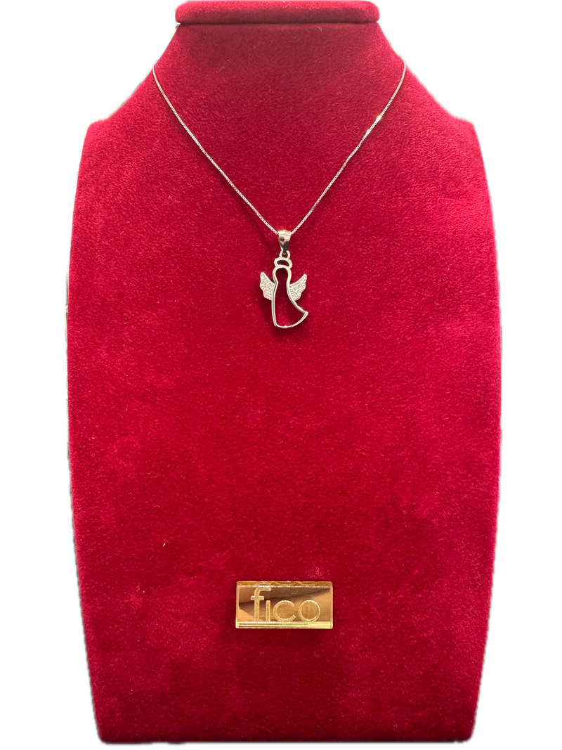 Fico Gioielli - Collana in Argento 925 con Angioletto e Zirconi