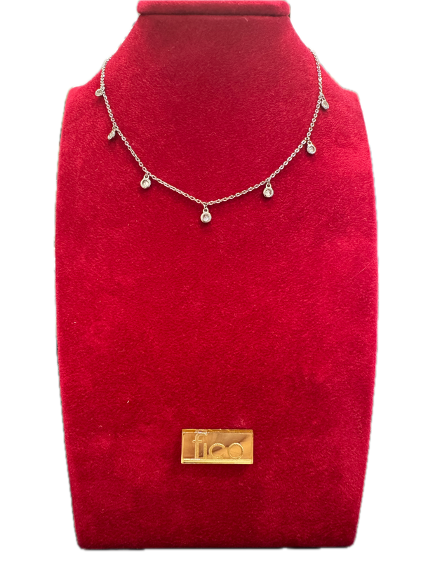 Fico Gioielli - Collana in Argento 925 con pendenti zirconati