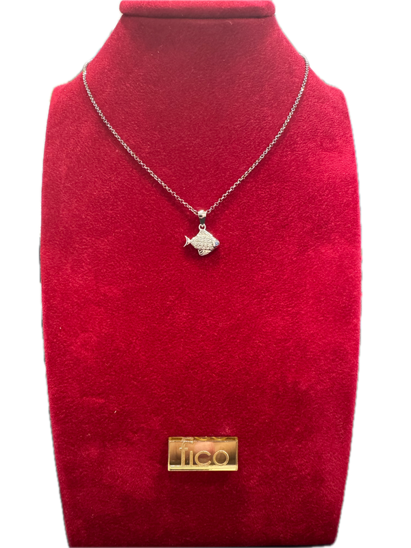 Fico Gioielli - Collana in Argento 925 con Pesciolino e Zirconi