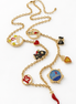 Amo Napoli - Collana in Metallo con cornetto, Vesuvio, cuore sacro, maschera, 13