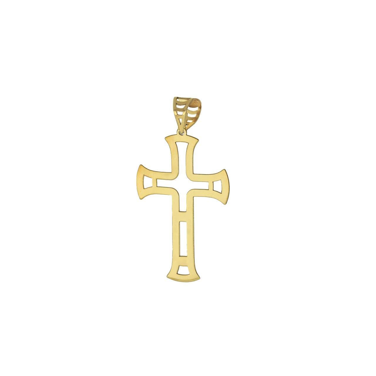 igold - Ciondolo Croce Traforata in Oro 9kt