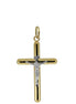 igold - Ciondolo Croce Stilizzata in Oro giallo e bianco  375% 9kt