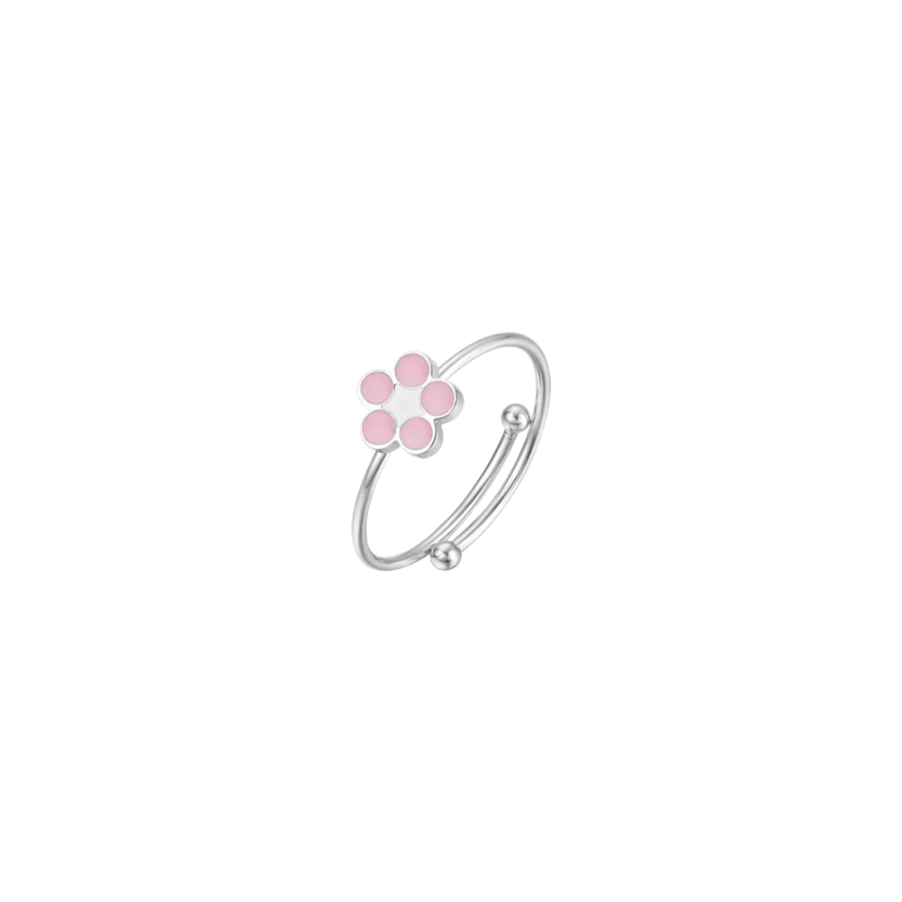 luca barra - ANELLO BAMBINA IN ACCIAIO CON FIORE