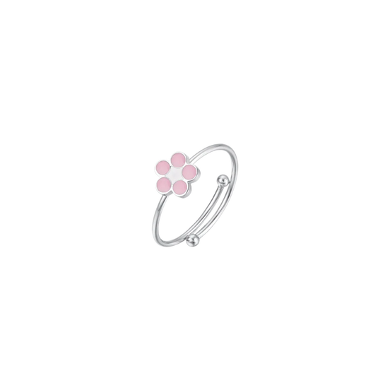 luca barra - ANELLO BAMBINA IN ACCIAIO CON FIORE