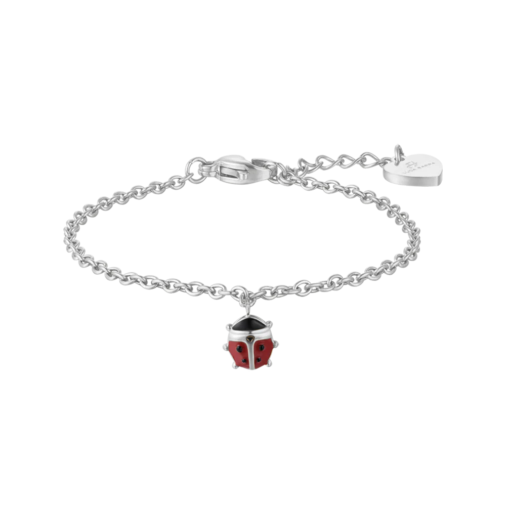 luca barra - BRACCIALE BAMBINA IN ACCIAIO CON COCCINELLA