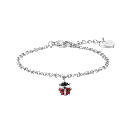 luca barra - BRACCIALE BAMBINA IN ACCIAIO CON COCCINELLA