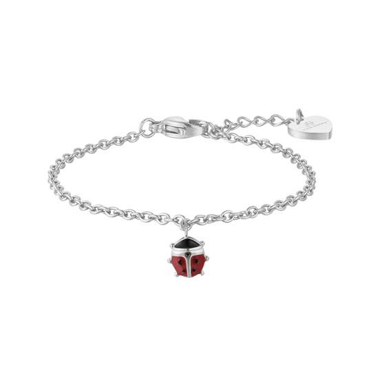 luca barra - BRACCIALE BAMBINA IN ACCIAIO CON COCCINELLA