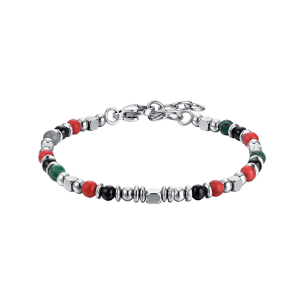 luca barra - BRACCIALE BAMBINO IN ACCIAIO CON PIETRE MULTICOLOR