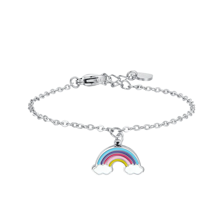 luca barra - BRACCIALE BAMBINA IN ACCIAIO CON ARCOBALENO