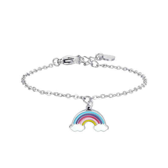 luca barra - BRACCIALE BAMBINA IN ACCIAIO CON ARCOBALENO