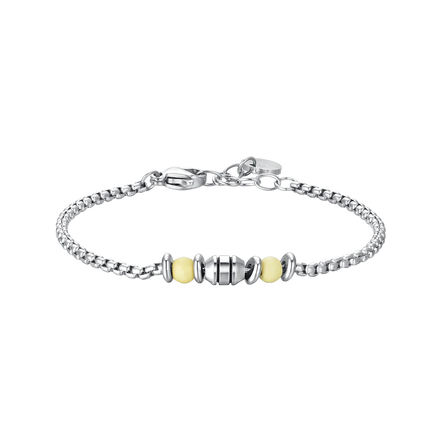 luca barra - BRACCIALE BAMBINO IN ACCIAIO PIETRE GIALLE